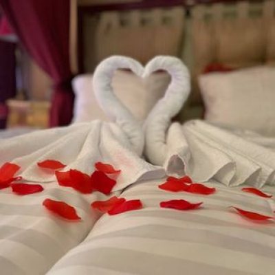 Bruidssuite met zwaantjes en rozenblaadjes Schinvelderhoeve