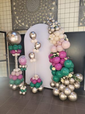 Ballonnen roze groen achterwand