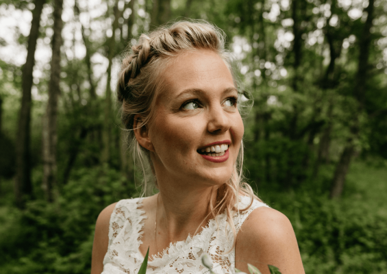 Bruid met de make-up van Anja Piranja