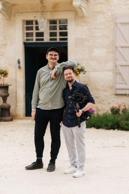 Videografen team aan het werk met camera